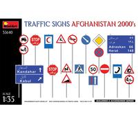 MiniArt MIN35640 1:35-Traffic Signs Afganistán 2000's Scale Model Kit, Moldeado