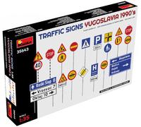MiniArt MIN35643 1:35-Traffic Signs Yugoslavia 1990's Scale Model Kit, Unpainted