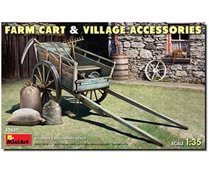 MiniArt MIN35657 - Carro de granja 1:35 con accesorios de aldea a escala