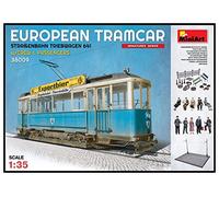 MiniArt-Tramcar 38009 1:35 Tranvía Diorama m. Base/Zub. -Réplica Fiel, construcción, Kit de plástico, Manualidades, aficiones, Pegado, maqueta, Montaje, sin barnizar, Color Various, Mittel