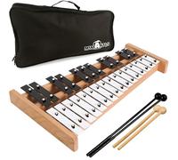 MINIARTIS Glockenspiel Xilófono | Tamaño completo Glockenspiel Xilófono 27 Nota llaves metálicas para adultos y niños | El instrumento de impacto contiene 2 batidores de madera y estuche de transporte