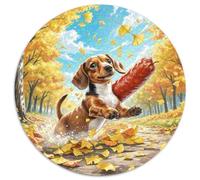 Miniatur Dachshund Rompecabezas Redondo 1000p Adultos-Niños Good Friend PKunstner Haustier Circular Puzzle Niños: Construir Maquetas Decoración Hogar 1000pcs (67.5x67.5cm)