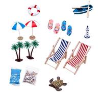 Miniatur-Strandszene | DIY Meereslandschaft Puppenhaus Dekoration,Miniatur Sonnenschirm Palme Stuhl Accessoires | Für Schreibtisch Apartment Zen Garten Vitrine Und Kinderzimmer