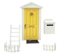 Miniatura - Accesorios para Exteriores dolhouse Kit de Puerta pequeña para jardín de, Adecuado para escenas en Miniatura de jardín e Interior | Incluye Escalera, buzón y Alfombra para una