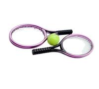 Miniatura casa de muñecas raqueta de tenis, equipos deportivos para niños, modelo de manualidades, proyecto, decoración de escenas, juego de rol educativo, accesorios para casa de muñecas, raqueta de