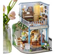 Miniatura casa kit de construcción - Mini casa de muñecas de madera | Actividad de encuadernación para padres e hijos, juego de manualidades de madera para adolescentes, niños, adultos y familia