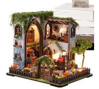 Miniatura casa kit luz cálida modelo de madera realista decoración | modelismo habitación casa rompecabezas