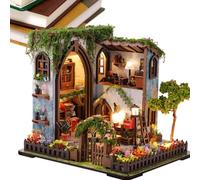Miniatura Casa Kit Luz Cálida Realista Creativo Diversión Madera | Rompecabezas de casa para dormitorio, oficina, salón, libros, escritorio