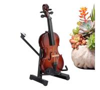 Miniatura De Violín De Madera,Maqueta de Violín Musical en Miniatura con Soporté | Accesorio Decorativo para Casita de Muñecas, Modelo para Estudio Dormitorio Salón