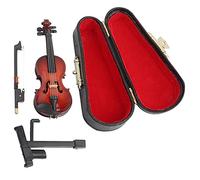 Miniatura de violín en realista, modelo decorativo exquisito con soporte incluido y estuche negro, ideal para regalos, colecciones musicales y decoración Feng Shui