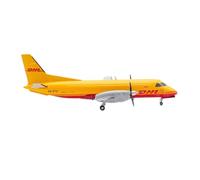 Miniatura del avión Adornos for Modelos de Aviones de pasajeros a Escala 1:200, colección de Modelos de Aviones de Metal Fundido a presión Saab 340A de DHL XA-STX con Soporte