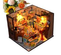 Miniatura House Building Kit, Intricate Tiny Craft Construction Toy, 6,18 x 5,63 x 4,72 pulgadas, modelo decorativo de mini casa para oficina en casa y apartamento Bookshelves Desks Dorms