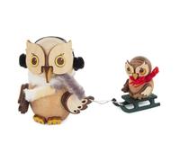 Miniatura Mini-Eule Trineo Con Niño Altura Aprox. 7cm Nuevo Animal Lechuza