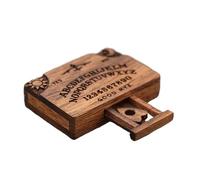 Miniatura Ouija Brett | Junta de decoración Espiritual de la Madera | Pequeña Tabla de Brujas con Plancet for Doll House Mágico Ritual Family Friends Table Decoración de Brujas Accesorios esotéricos