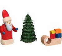 Miniatura Papá Noel Con Trineo Altura = 8cm Nuevo Seiffen Erzgebirge