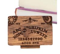 Miniatura pequeña Ouija Talking Decoration, Wooden Vintage Alphabet Board with Planchette, Small Decorative Set, Spiritual Decor for Home, Family, Friends, Unique Gift, Paranormal Wall Art