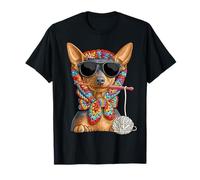 Miniatura Pinscher Dog Minpin Granny Square Crochet Yarn Camiseta