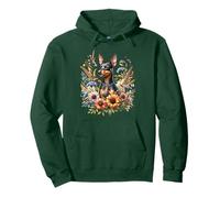 Miniatura Pinscher Dog Summer Wildflowers Artwork Sudadera con Capucha