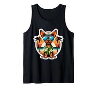 Miniatura Pinscher Dueño de perro Summer Vibes Vacaciones Tropical Camiseta sin Mangas