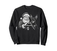 Miniatura Pinscher Papá Noel Corazón Forma Perro Navidad Sudadera