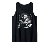 Miniatura Pinscher Skeleton Moon Halloween Dog Lover Camiseta sin Mangas