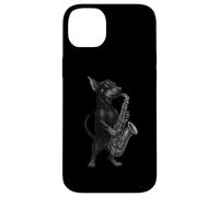 Miniatura Pinscher Tocando Saxofón Jazz Música Amante Perro Carcasa para iPhone 14 Plus