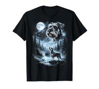 Miniatura Schnauzer Howling to The Moon Retro 90's Dog Camiseta