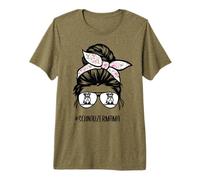 Miniatura Schnauzer mamá desordenado moño Gafas Camiseta Premium