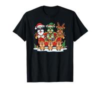 Miniatura Schnauzer Papá Noel, Reno, Elfo, Navidad, para Mujer y Hombre Camiseta