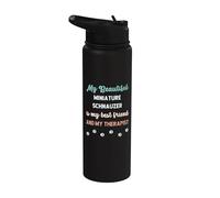 Miniatura Schnauzer perro papá mamá amigo y terapeuta Stainless Steel Insulated Water Bottle