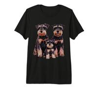 Miniatura Schnauzer Puppy Family Sketch Dibujo Arte. Camiseta Premium