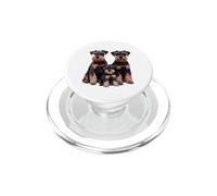 Miniatura Schnauzer Puppy Family Sketch Dibujo Arte. PopSockets PopGrip para MagSafe
