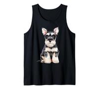 Miniatura Schnauzer Puppy Sketch Dibujo Arte Perro Amante Camiseta sin Mangas
