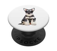 Miniatura Schnauzer Puppy Sketch Dibujo Arte Perro Amante PopSockets PopGrip Adhesivo