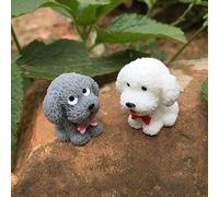 Miniaturas Adorno De Perro De Peluche Figuritas Colgantes De Perro Estatua De Animal Cachorro Mascota Muñecas Manualidades Decoración De Jardín 4 Uds