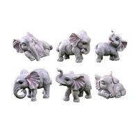 Miniaturas de elefantes - Figuras decorativas, Pequeños adornos de escultura, decoración de fauna linda, construcción, acabado liso | Mini Estatuas de elefante para Pastel, Decoración M
