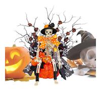 Miniaturas de Halloween, estatua de calabaza de esqueleto, adorno de ventana de calavera de terror, decoración de Halloween para porche de Pascua, mesas de sala de estar, entrada minorista, disfraz al