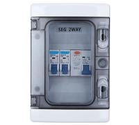 Miniature Circuit Breaker Waterproof Leakage Protection Switch 40A 30mA RCD with 2MCB 6A 32A EU Style IP65 Rated for Outdoor Garage Shed Wet Environments PC Material