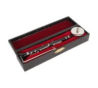 Miniature Clarinet Model | Realistic Display with Stand & Case | Bass Clarinet Replica for Music Enthusiasts/Collectors | 5.12 Inch Home Ornament