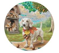 Miniature Dachshund Puzzle Familiar 68 Piezas Animales Formas Animalizadas Cute Pet Animals Puzzle Niños Intelectual Desafío para Aliviar El Estrés Antiestrés Educativo 68 PCS
