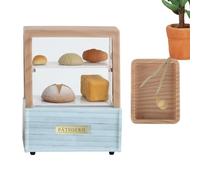Miniature Dessert Cabinets, 1:12 Scale Miniature Bakery Display, PP, PVC Cake Stand Cabinet for Kids Ages 3+, Perfect for Accessories and Pretend Play, 2.17x1.77 Inches