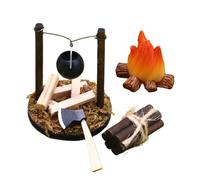 Miniature Doll Campfire - Wooden Bonfire Model, Pretend Play Furniture, Doll House Decorative Figurine, Mini Toy Accessory | Creative Play Kit, Suitable for Children Hobby Craft Home Display
