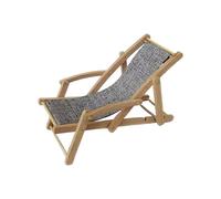 Miniature Doll House Furniture - Silla modelo Wood | Tabletop Decor Lounger Ornament | For Desk Bookshelf Home Living Room Garden Small Seating Scale Figurine Display Scene DIY Craft Task