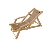 Miniature Doll House Furniture - Silla modelo Wood | Tabletop Decor Lounger Ornament | For Desk Bookshelf Home Living Room Garden Small Seating Scale Figurine Display Scene DIY Craft Task