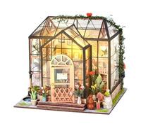 Miniature Doll House Kit, 3D Mini Greenhouse Building Kit, Decor Display for Shelf, Bedroom, Room, Bookshelf, Library, Christmas, Halloween, Projects