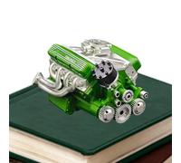 Miniature Engine Model - 7 Inches Creative Resin Desk Ornament for Display, Educational Craft for Home Garage Workshop, Collector Gift for Birthday Classroom, Resin Gray,