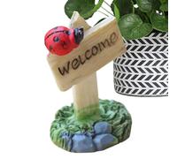 Miniature Fairy Garden Signs - Welcome Sign Set, Tiny Tree Plant Ornament Decor, DIY Craft Landscape Accessory, Charming Mini Scene Decoration | For Home, Pots, Terrariums, Outdoor Display