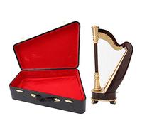 Miniature Harp Model, 25 CM Wooden Harp Model Musical Instrument Model Dollhouse Musical Ornamental For Office Home Decor Accessory