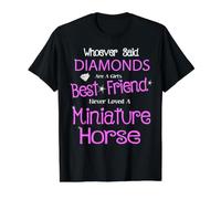Miniature Horse is my Best Friend, Mini Horse & Pony Lovers Camiseta gráfica económica, Hombre, Negro, L
