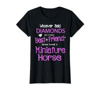 Miniature Horse is my Best Friend, Mini Horse & Pony Lovers Camiseta gráfica económica, Mujer, Negro, S